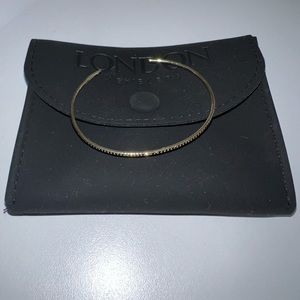 London Jewelers London Collection 14k yellow gold & diamond cuff bangle bracelet